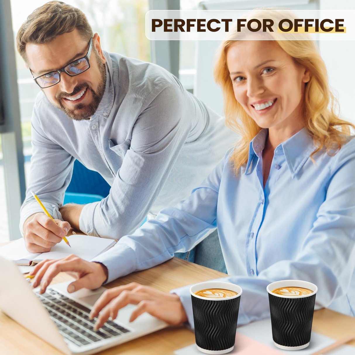 360x 8oz Triple Wall Paper Disposable Coffee Cups w/Lids for Takeaway (Bulk)