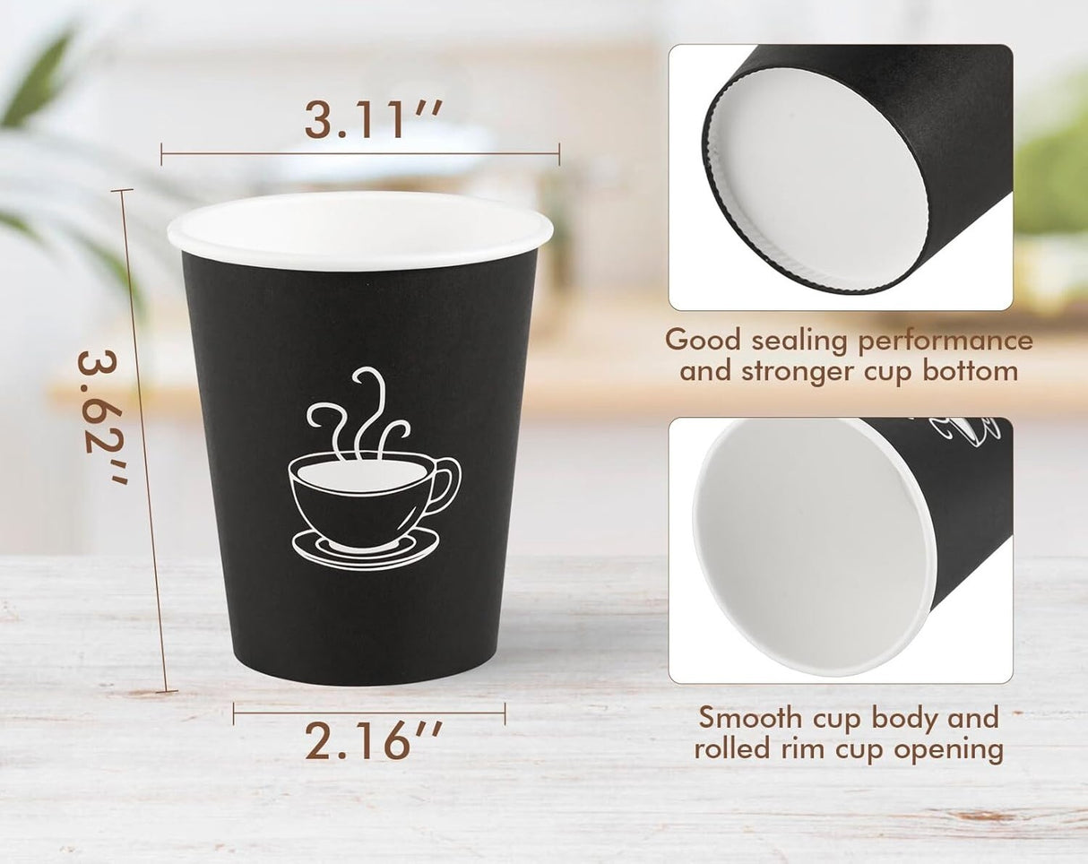 1200x 8oz Paper Disposable Coffee Cups for Takeaway (Bulk)