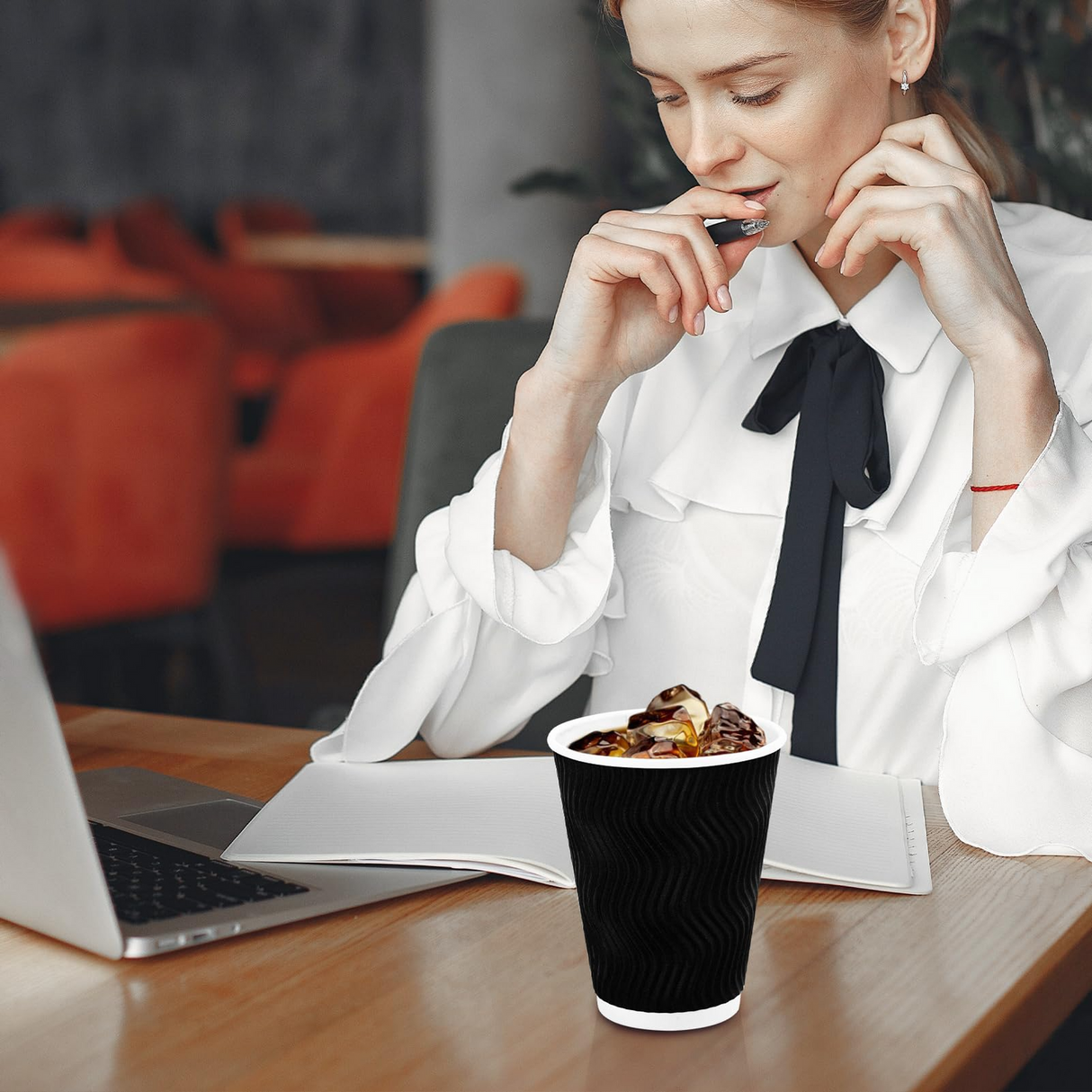 500x 12oz Triple Wall Paper Disposable Coffee Cups for Takeaway (Bulk)