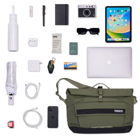 THULE Paramount 14L Rolltop Crossbody Sling Bag w/ 14" Laptop Padded Sleeve in Olive Green