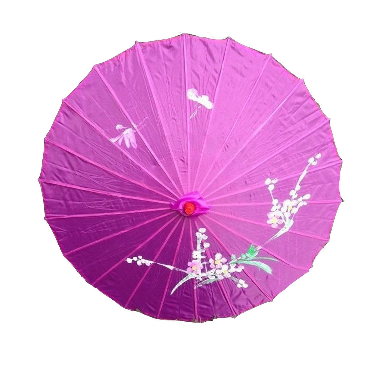 PARASOL UMBRELLA Chinese Japanese Bamboo Flower Pattern Fabric 80cm Diameter - Purple
