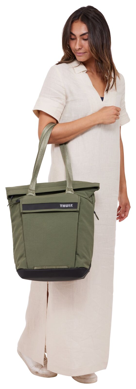 THULE Paramount 22L Water-Resistant Tote Bag w/ 16" Laptop Sleeve in Olive Green