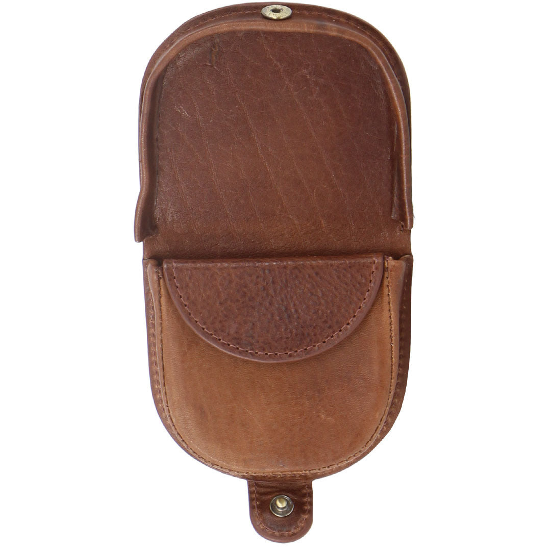 Pierre Cardin Mens Italian Leather Coin Purse Genuine Wallet - Cognac (RFID Protection)
