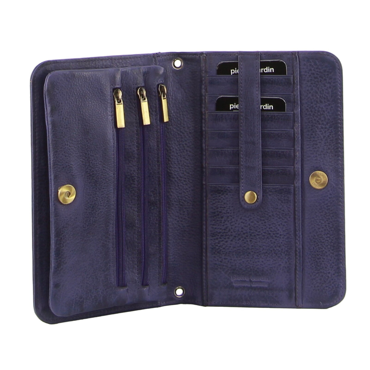 Pierre Cardin Womens Leather RFID Clutch Wallet Purse - Purple