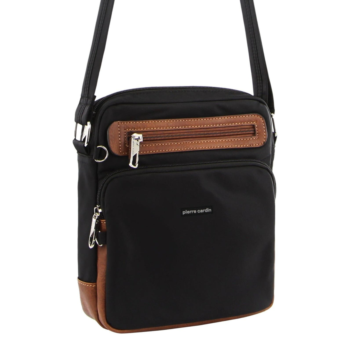 Pierre Cardin Nylon Cross Body Bag - Black