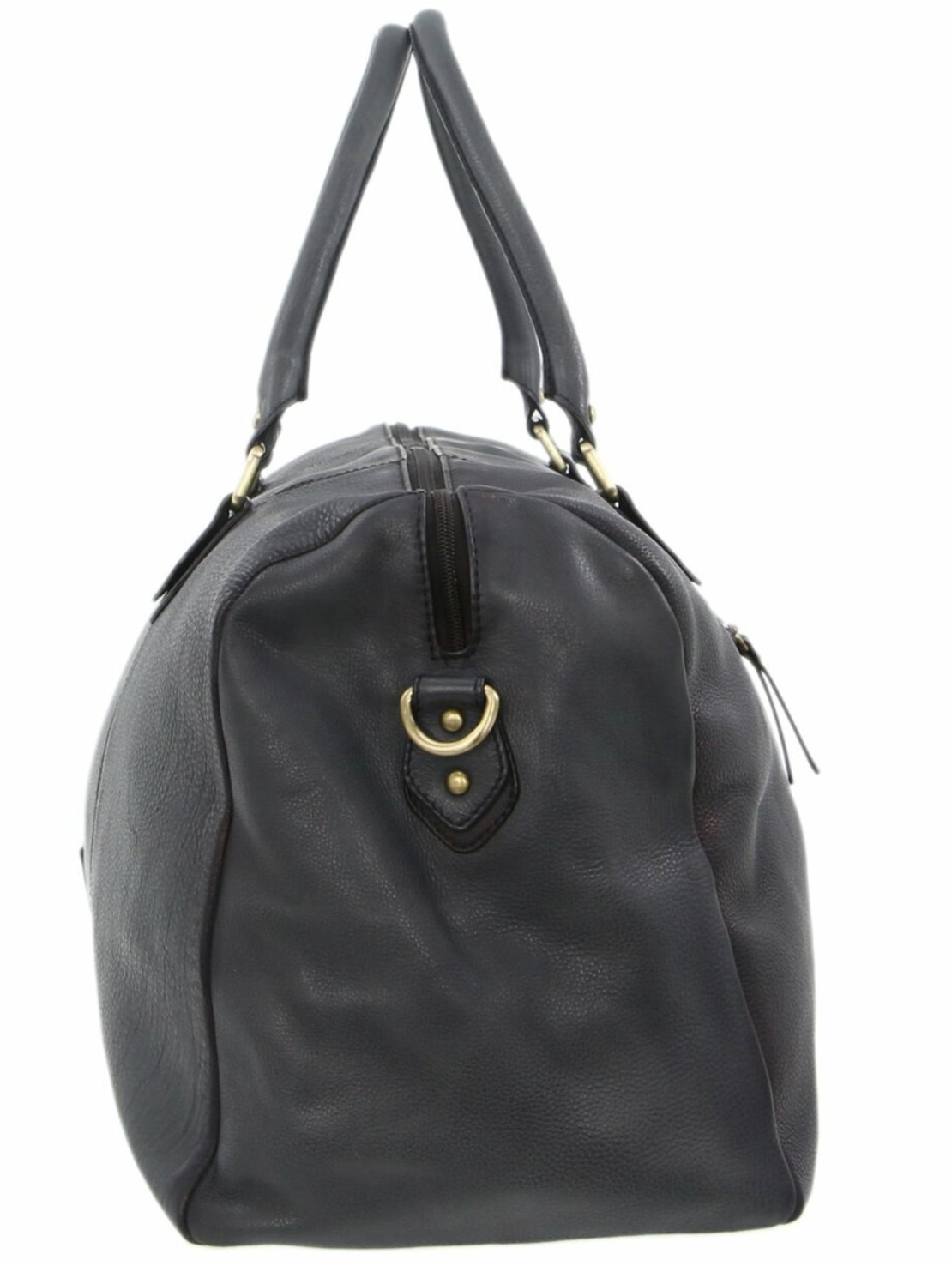 Pierre Cardin Smooth Leather Overnight Bag Luggage Weekend Duffle - Black