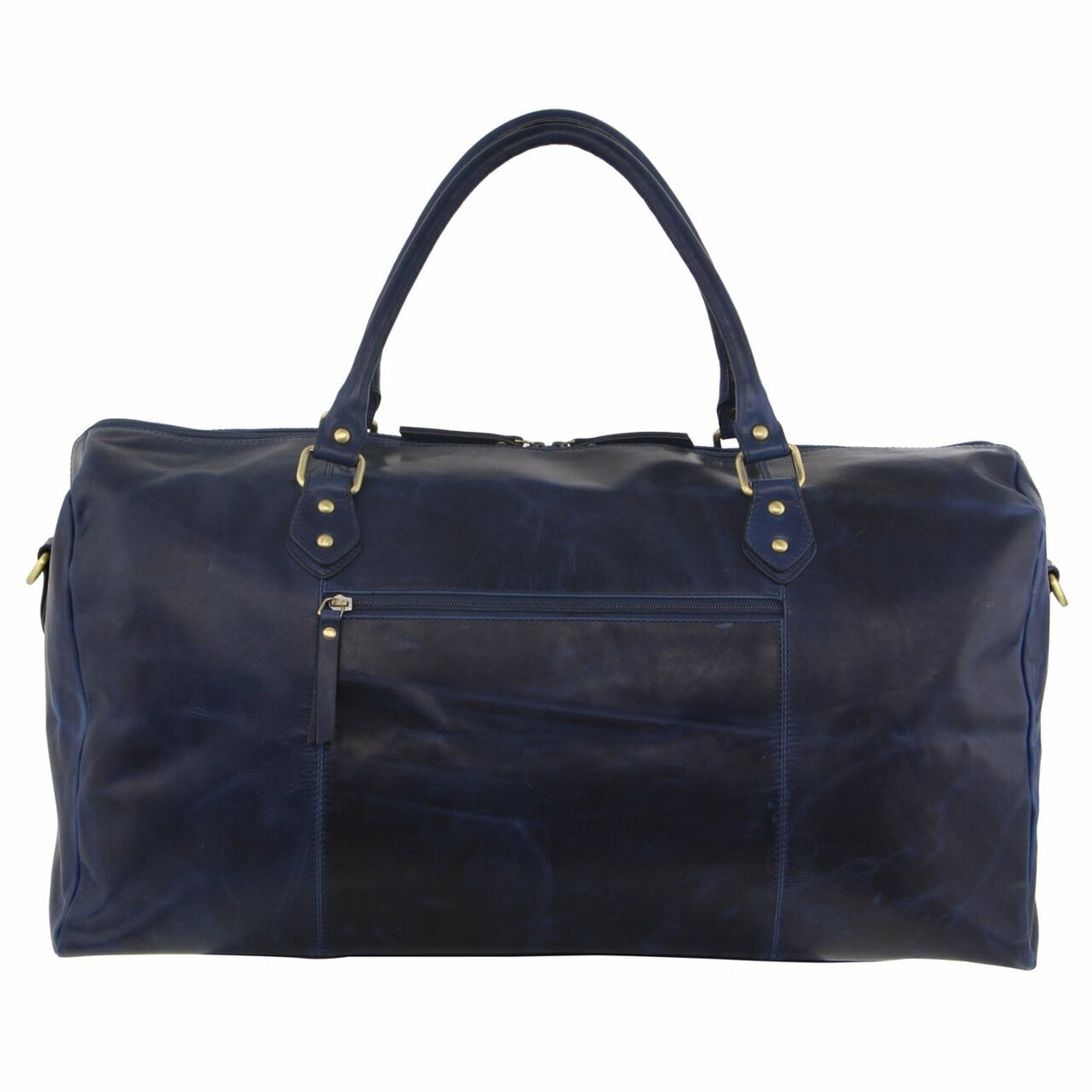 Pierre Cardin Smooth Leather Overnight Bag Luggage Weekend Duffle - Midnight