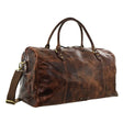 Pierre Cardin Smooth Leather Overnight Bag Luggage Weekend Duffle - Dark Cognac