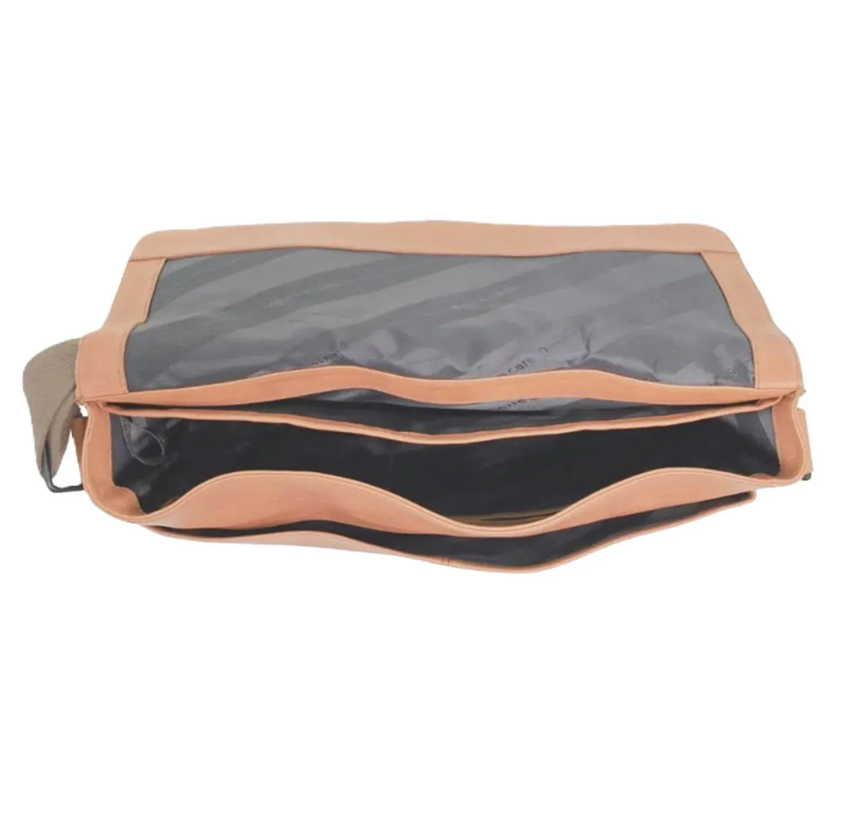 Pierre Cardin Italian Leather Flap-Over Laptop Computer Bag in Cognac