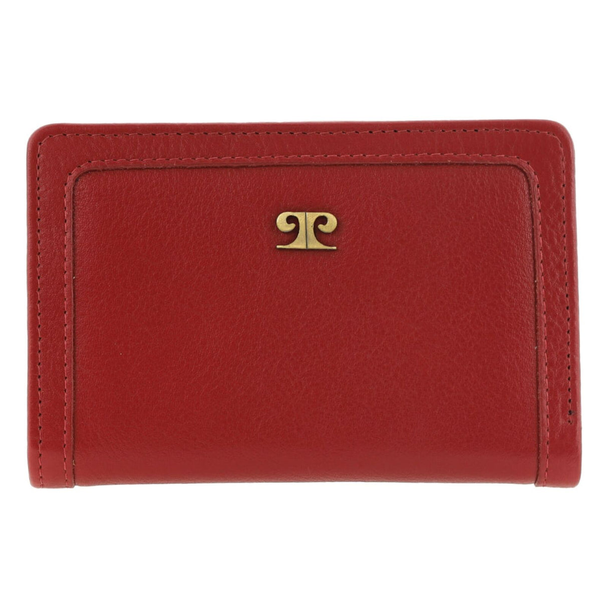 Pierre Cardin Ladies Leather Snap Button Bi-Fold Wallet - Red
