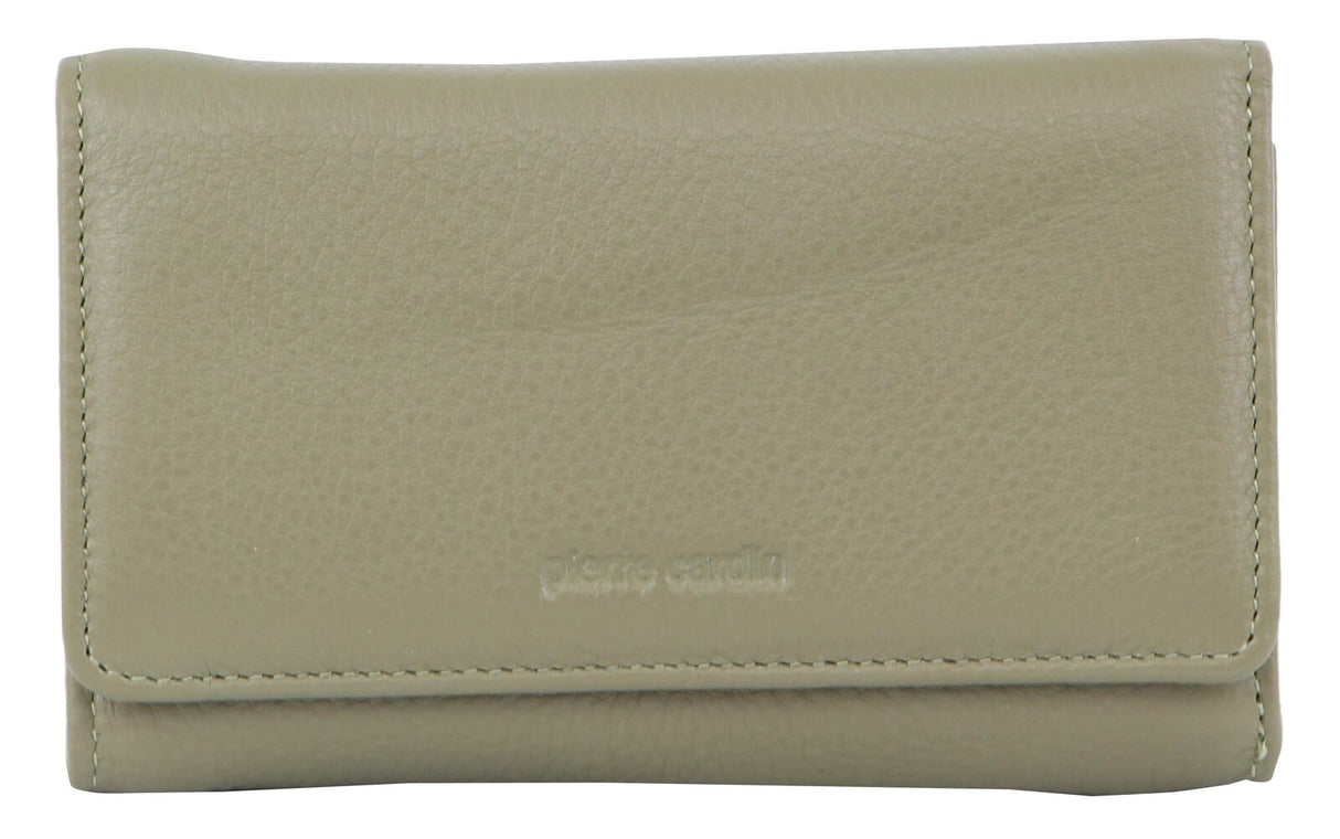 Pierre Cardin Ladies Women's Soft Italian Leather RFID Purse Wallet Rustic - Sage