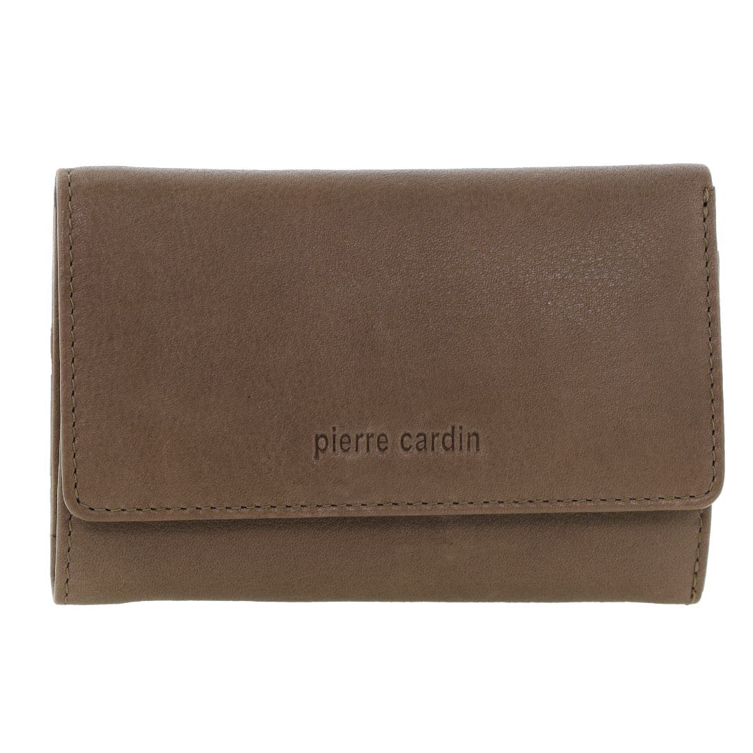 Pierre Cardin Womens Soft Italian Leather RFID Rustic Purse Wallet - Taupe