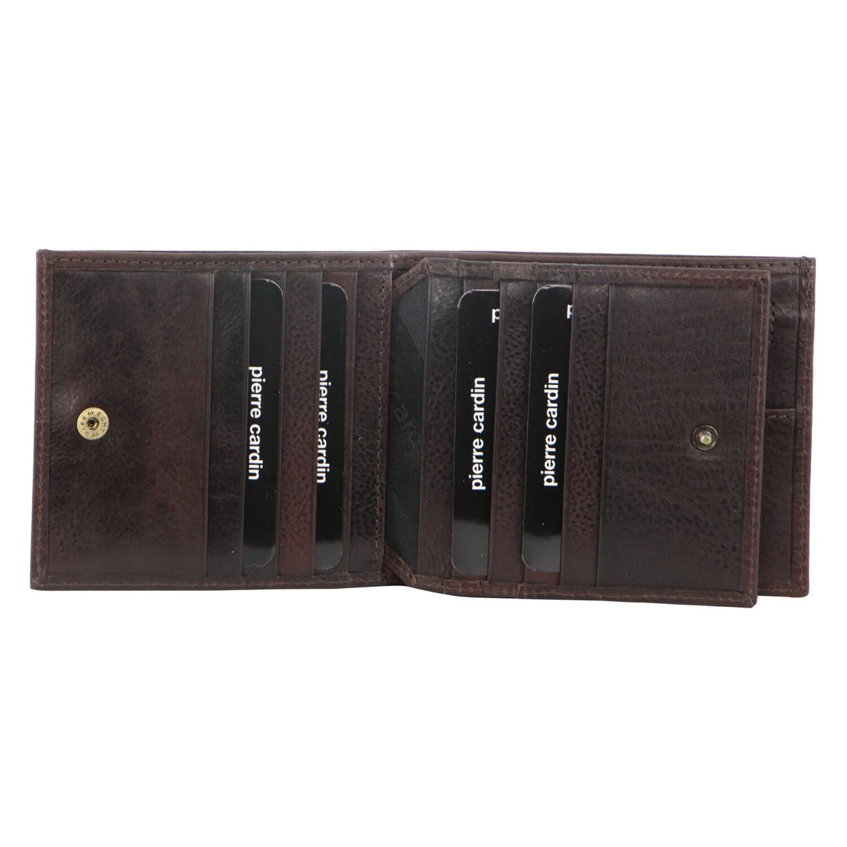 Pierre Cardin Mens Tri Fold Leather Wallet - Brown (RFID Protection)