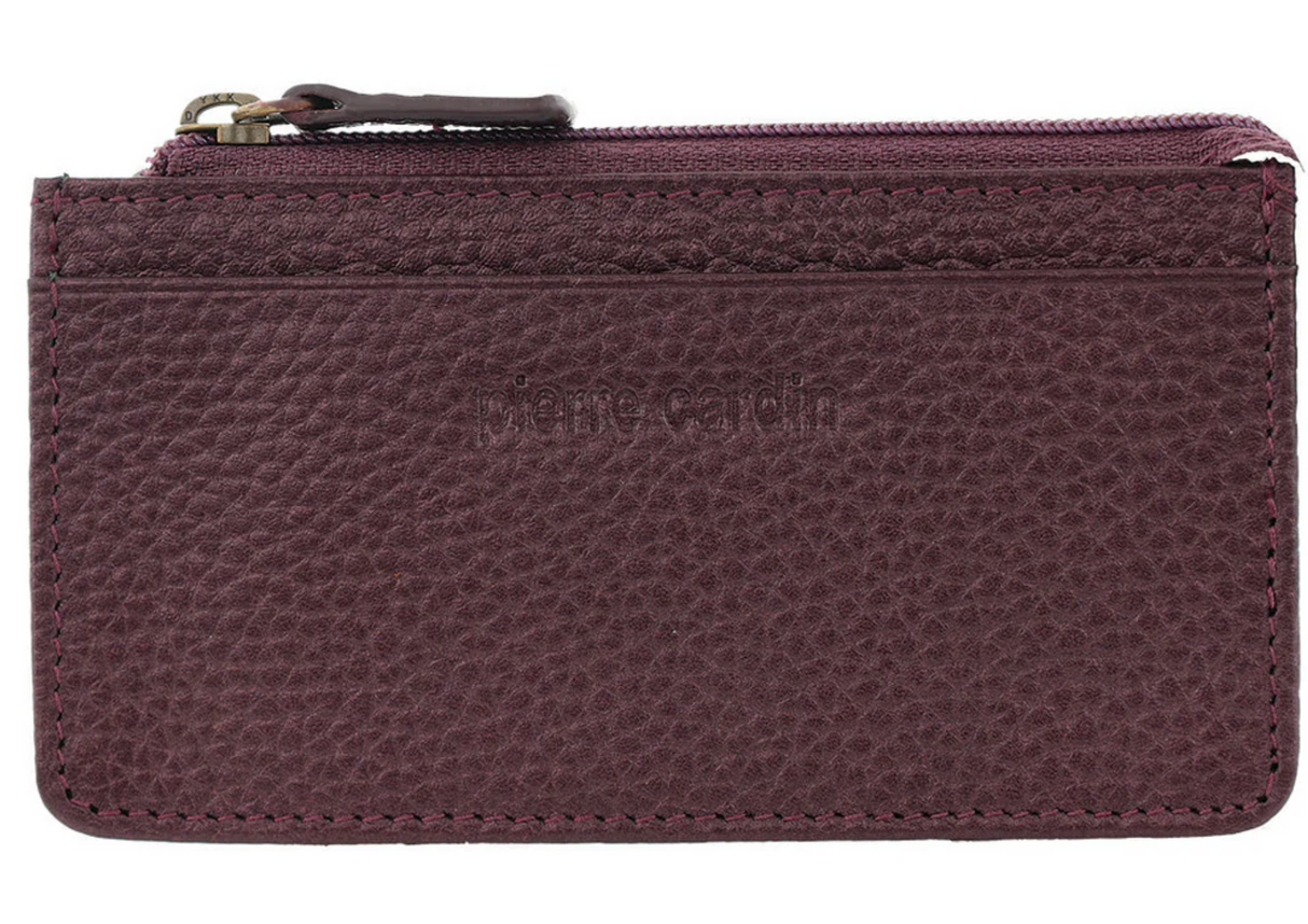 Pierre Cardin Womens RFID Leather Coin Purse Wallet - Shiraz (w/ Keyring)