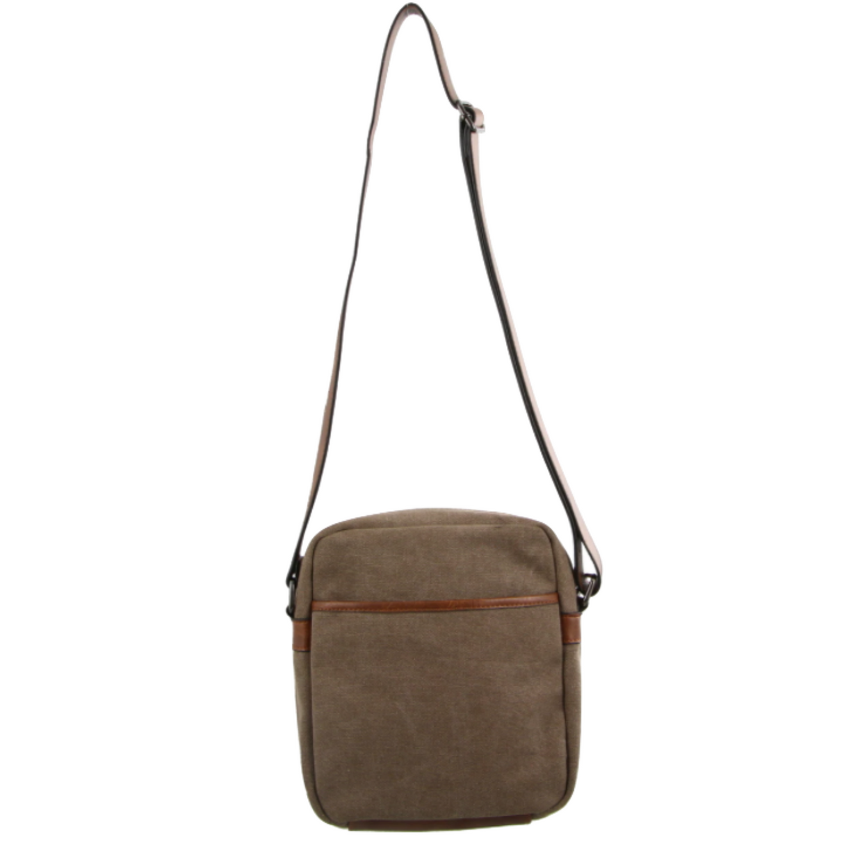 Pierre Cardin Unisex Canvas Crossbody Messenger Sling Bag - Brown/Cognac