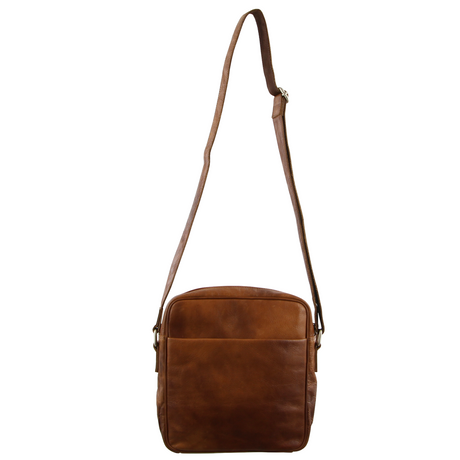 Pierre Cardin Mens Rustic Leather Shoulder Bag for Tablet iPad Pouch Case Sling