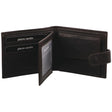 Pierre Cardin Mens Leather Wallet Flap Credit Card Slots RFID Protected - Brown