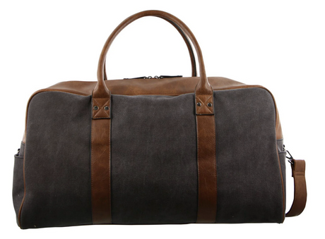 Pierre Cardin Mens Canvas Travel Overnight Bag Business Luggage Duffel Weekend - Black