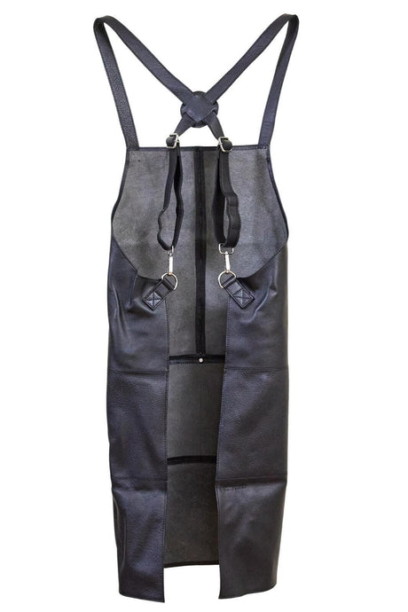 Pierre Cardin Professional Leather Apron Butcher Woodwork Hairdressing Barber Chef - Matte Black