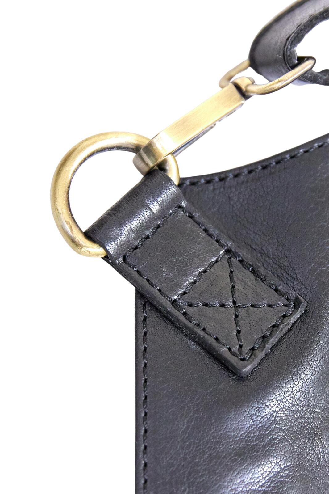 Pierre Cardin Professional Leather Apron Butcher Woodwork Hairdressing Barber Chef - Shiny Black