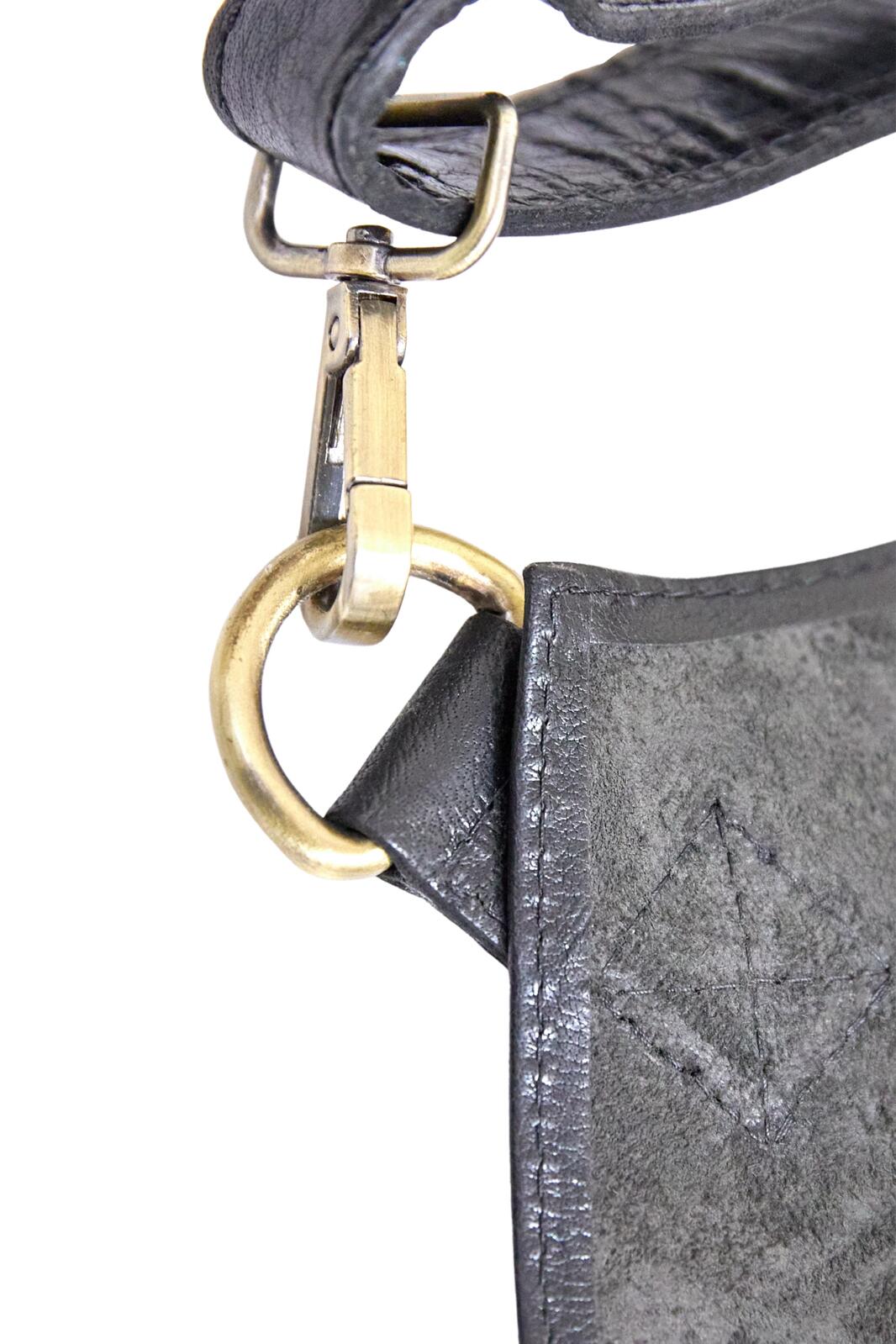 Pierre Cardin Professional Leather Apron Butcher Woodwork Hairdressing Barber Chef - Shiny Black