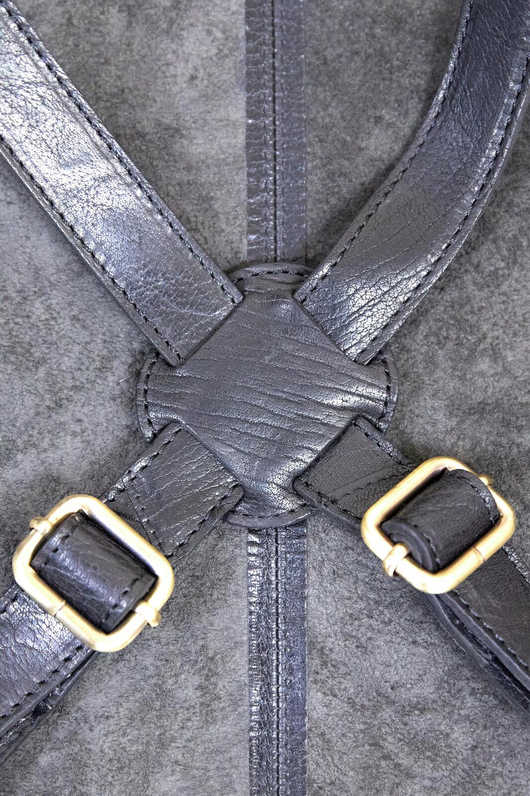 Pierre Cardin Professional Leather Apron Butcher Woodwork Hairdressing Barber Chef - Shiny Black