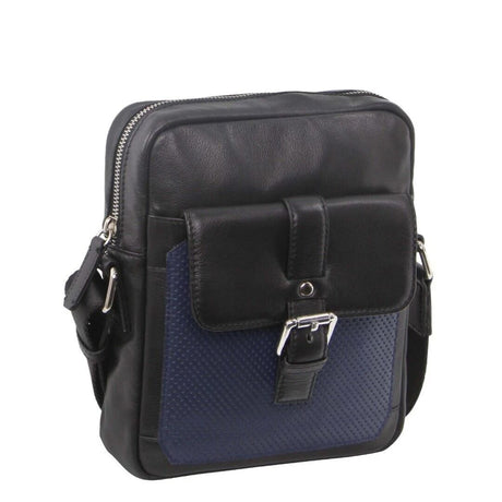 Pierre Cardin Leather Business Bag in Black & Organizer Cross Body in Black/Navy
