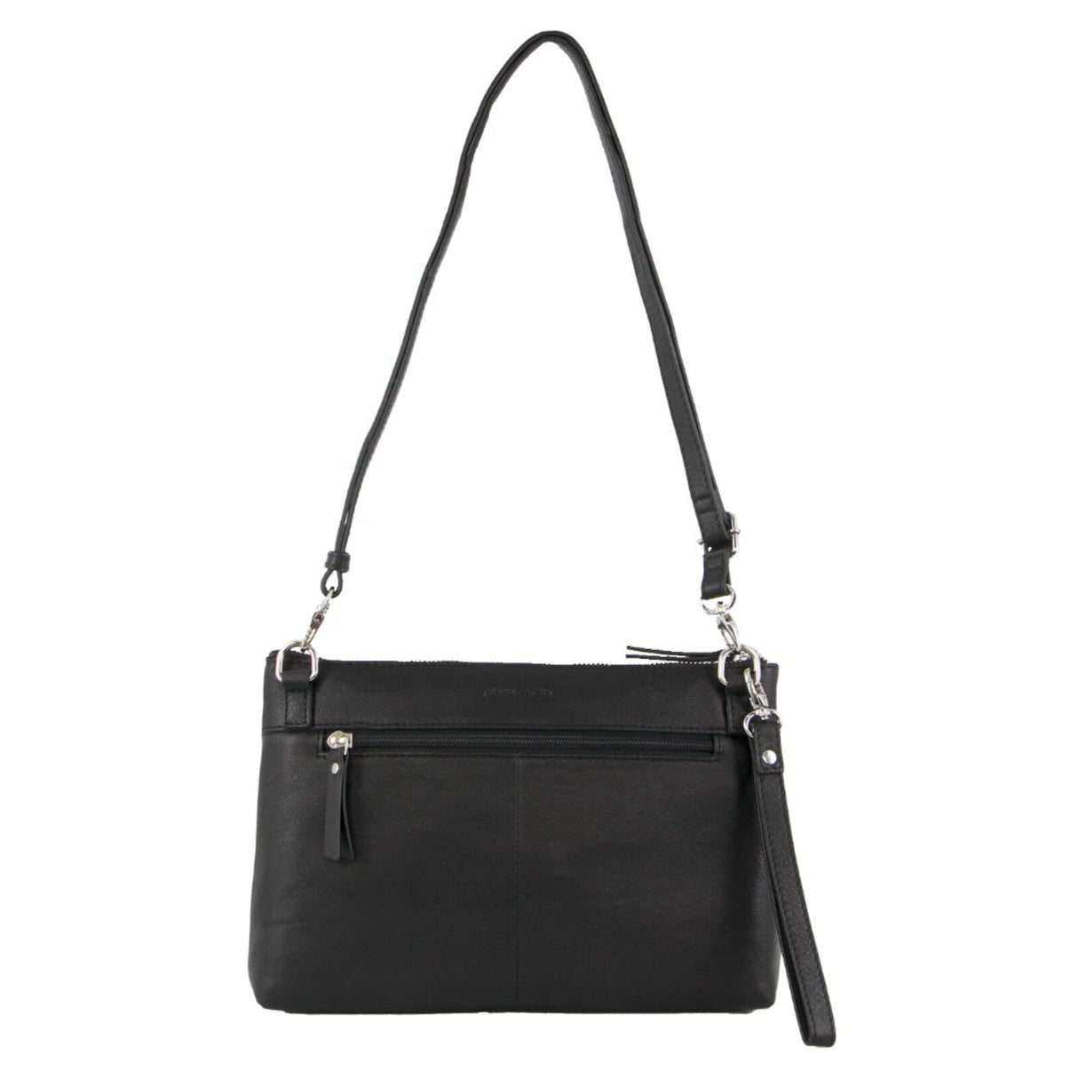 Pierre Cardin Womens Crossbody/Clutch Leather Bag in Black