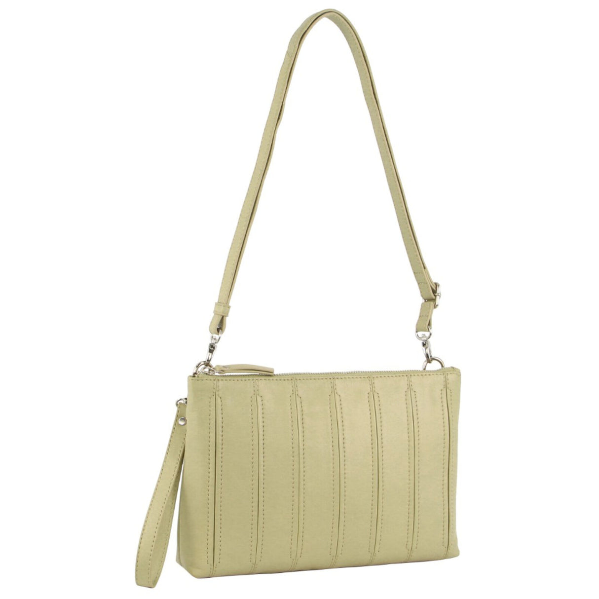 Pierre Cardin Womens Crossbody/Clutch Leather Bag in Sand