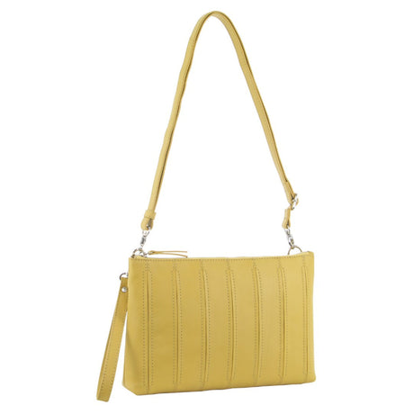 Pierre Cardin Womens Crossbody/Clutch Leather Bag in Yellow