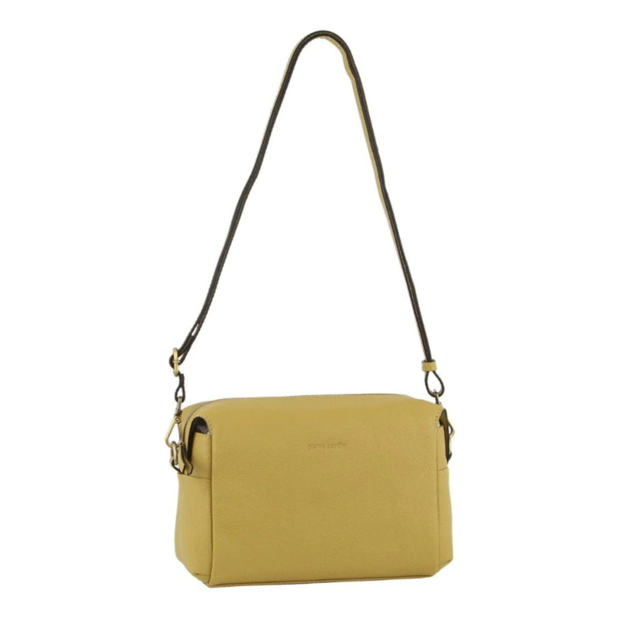 Pierre Cardin Ladies Leather Crossbody Bag Yellow Detachable Strap - Yellow