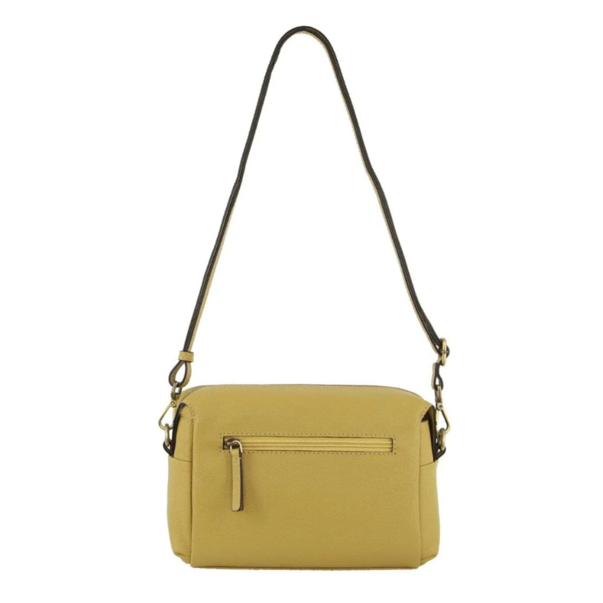 Pierre Cardin Ladies Leather Crossbody Bag Yellow Detachable Strap - Yellow