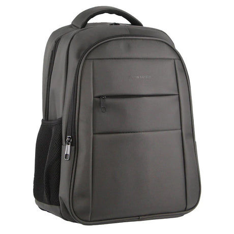 Pierre Cardin Mens Travel & Business Backpack with Built-in USB Port - Dark Grey