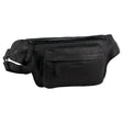 Pierre Cardin Mens Bum Bag Waist Pack Leather Travel Money Phone - Black