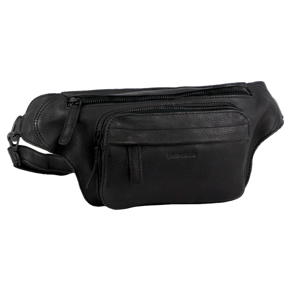 Pierre Cardin Mens Bum Bag Waist Pack Leather Travel Money Phone - Black