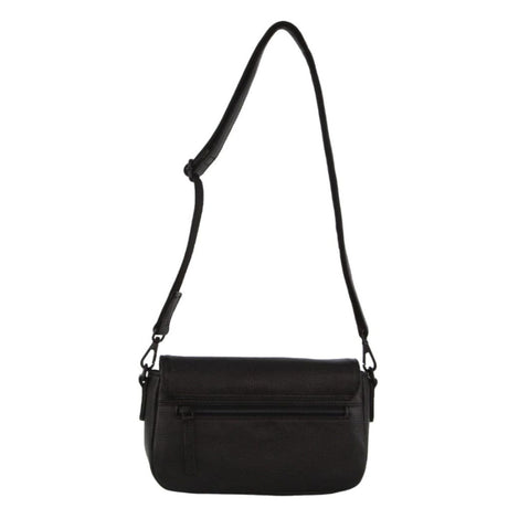 Pierre Cardin Leather Crossbody Bag Pleated Adjustable Detachable Strap - Black