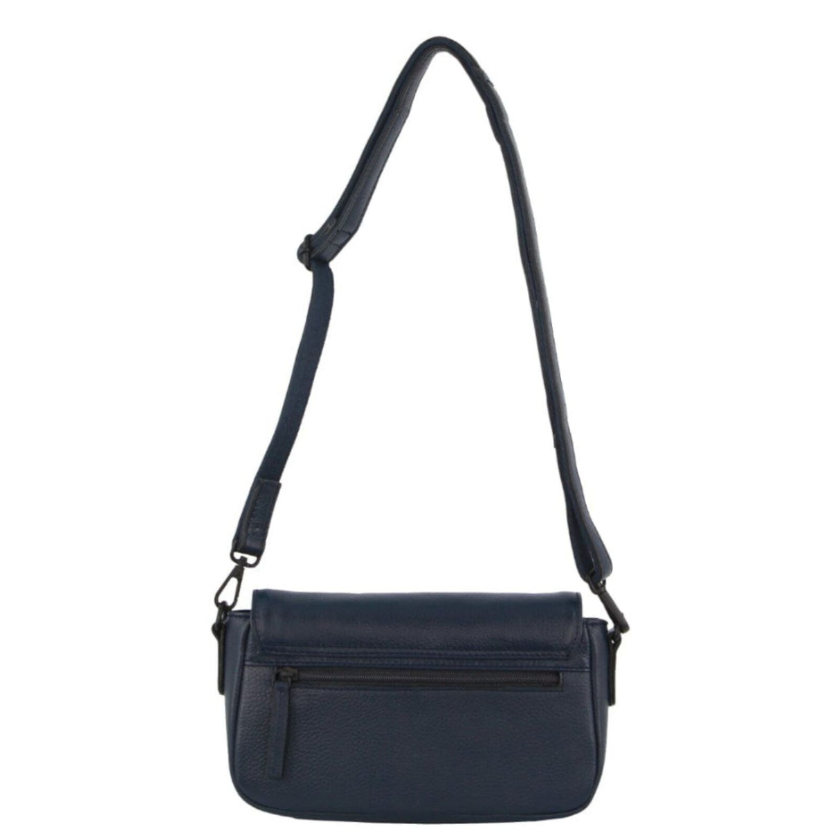 Pierre Cardin Leather Crossbody Bag Pleated Adjustable Detachable Strap - Navy