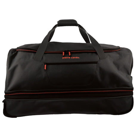 140L Pierre Cardin Trolley Bag Medium Soft Travel Luggage Wheeled Duffle - Black