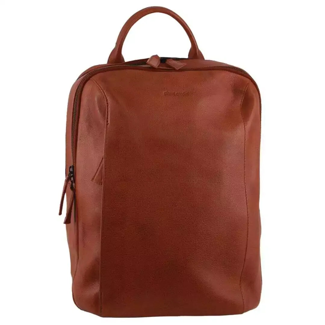 Pierre Cardin Leather Business/Laptop Backpack Bag in Cognac