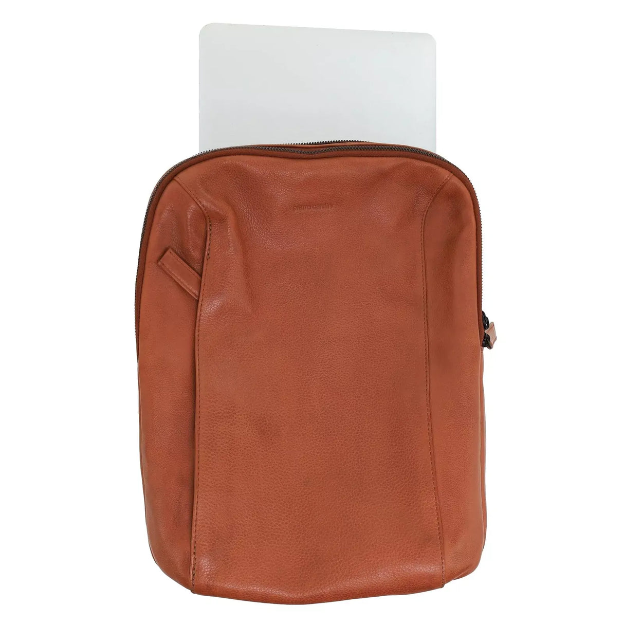 Pierre Cardin Leather Business/Laptop Backpack Bag in Cognac