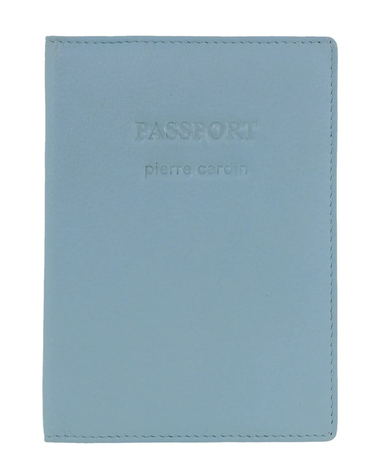 Pierre Cardin Leather Travel Passport Cover - Aqua (Slim RFID Blocking Holder)