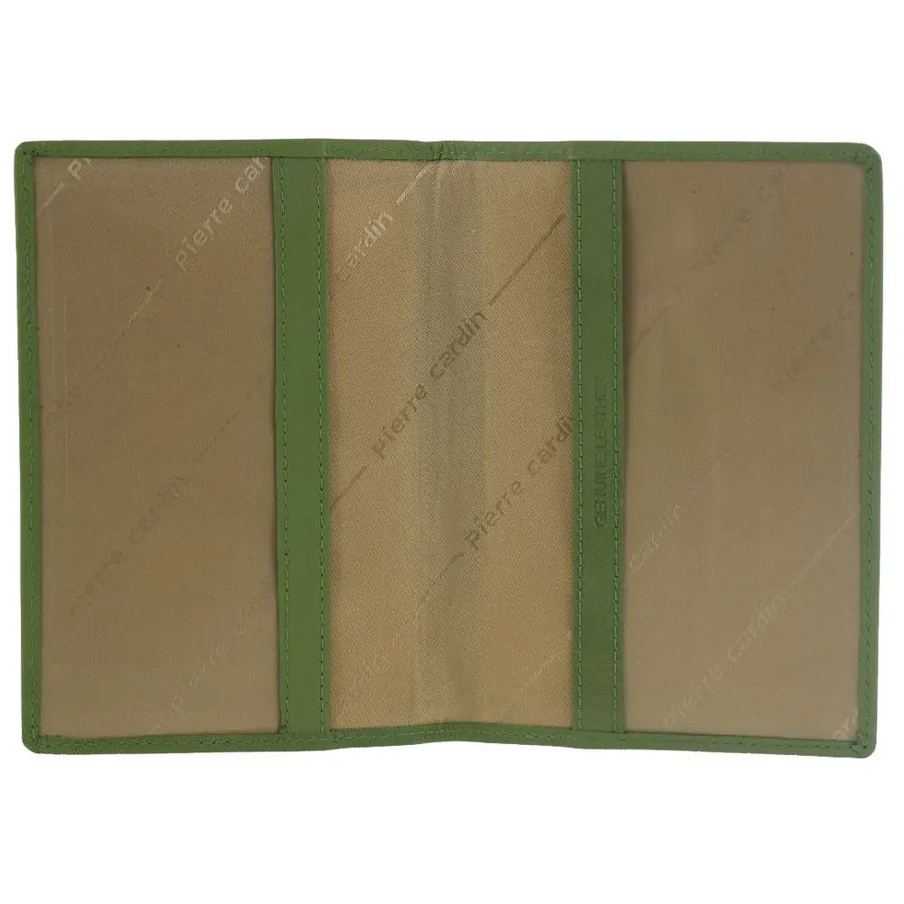 Pierre Cardin Leather Passport Wallet Cover in Leaf Green
