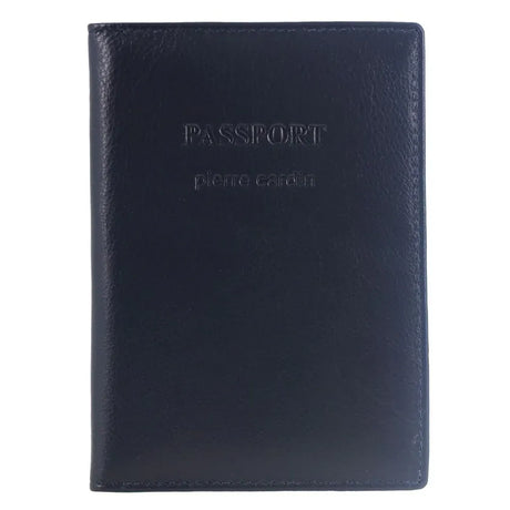 Pierre Cardin Leather Passport Wallet Cover in Navy