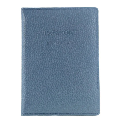 Pierre Cardin Leather Passport Wallet Cover in Pearl Blue