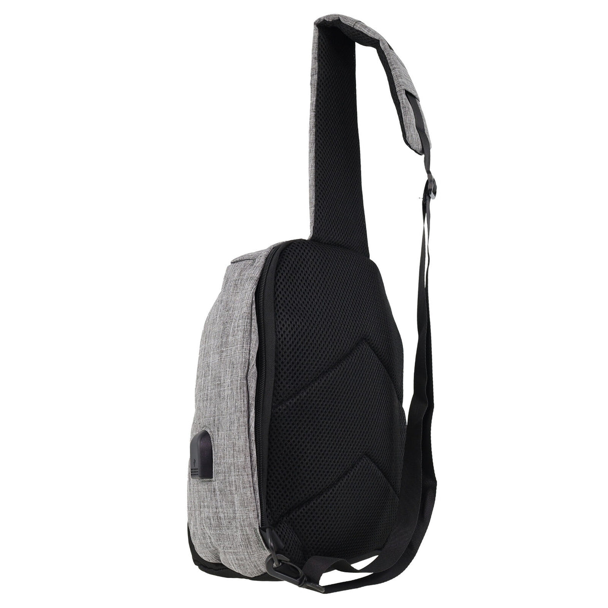Pierre Cardin Mens Nylon Sling Bag - Grey/Black