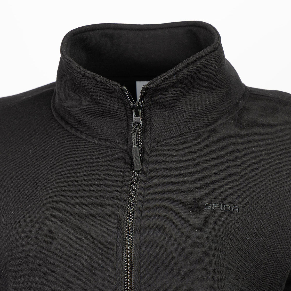 Sfida Perry Mens Fleece Full Zip Jacket - Black (Stand Collar Track Top)