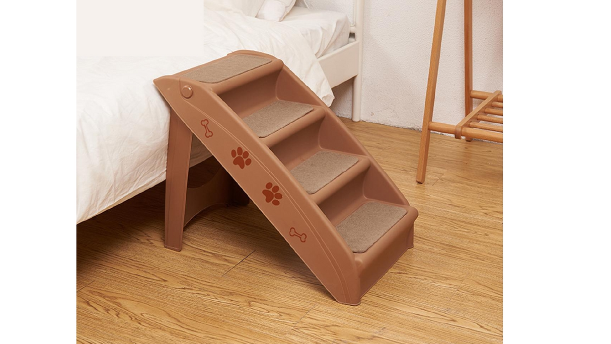 Furbulous Foldable Lightweight Pet Stairs Ladder - Brown