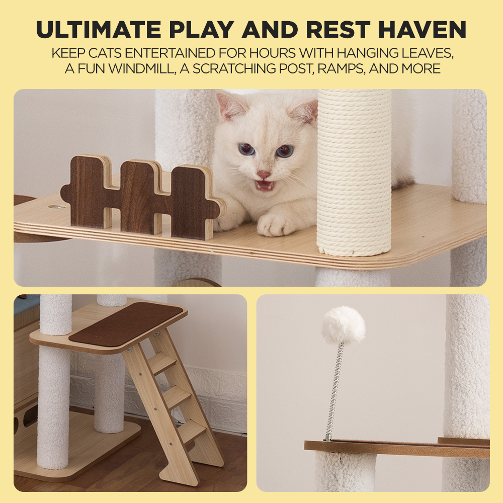 Furbulous 1.46m Cat Tree Mega Cat Tower and Scratching Post - Windmill style