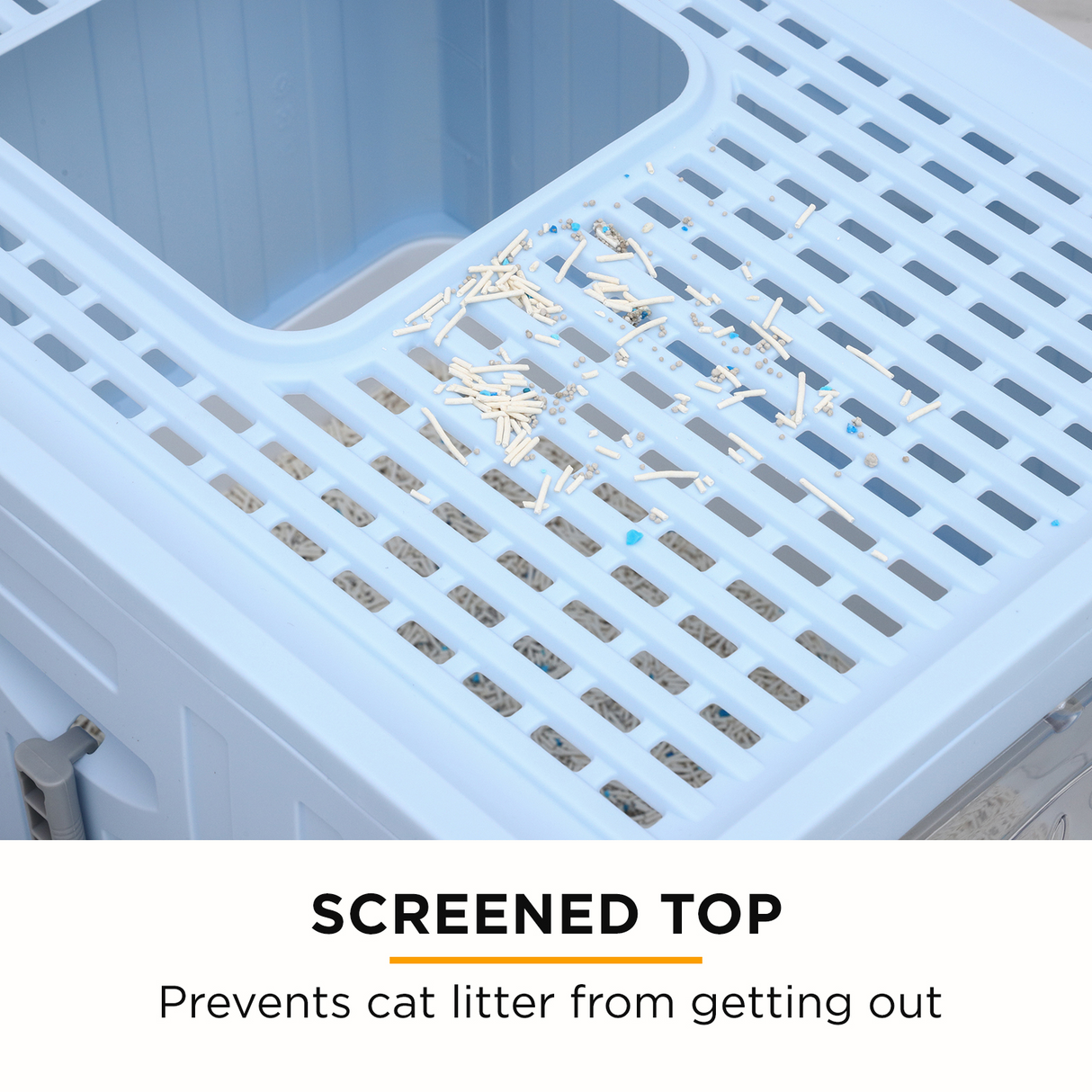 Furbulous Camera Shape Anti-Splashing Enclosed Cat Drawer Litter Box - Blue