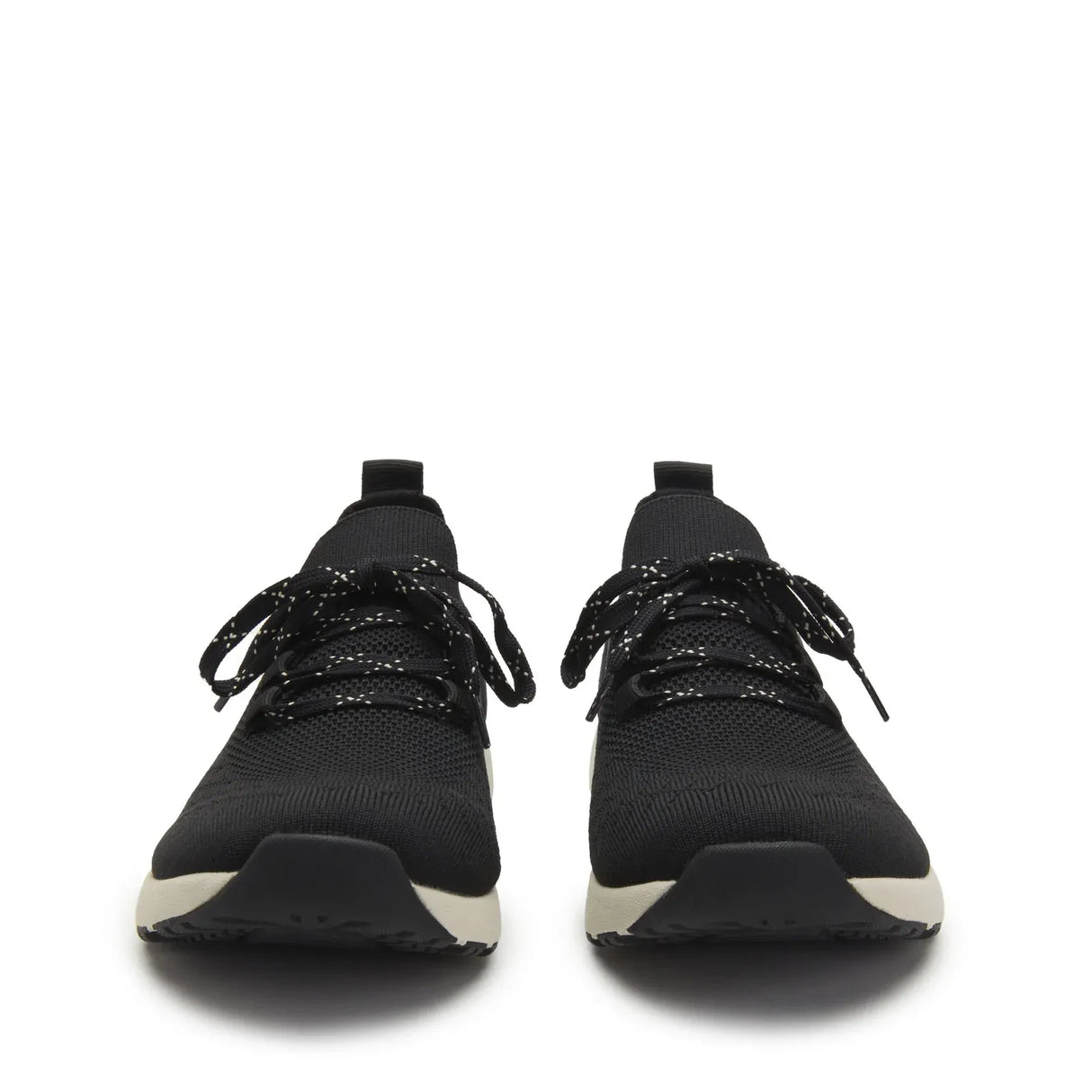 TRAQ Froliq Womens Walking Shoes Knit Lace-Up Lightweight Cushioned in Black